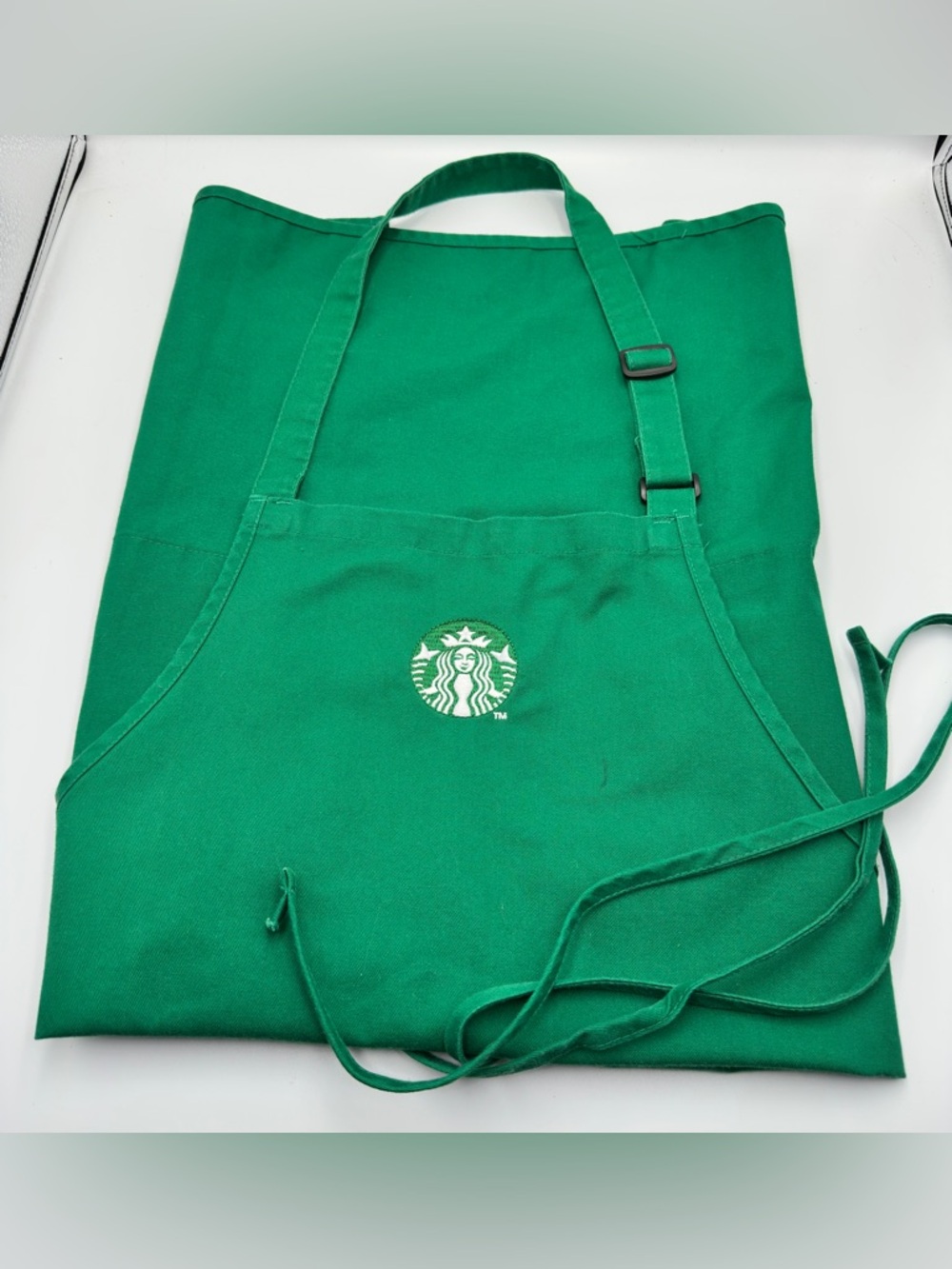 Starbucks Green Barista Apron Employee Uniform With Logo 2 Pockets